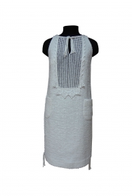 индивидуальный пошив Белое платье с вставкой из гипюра
