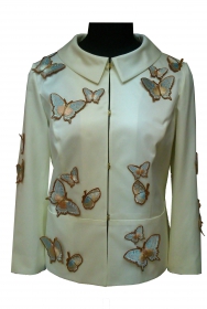 индивидуальный пошив Светлая блузка-жакет с бабочками