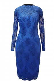 индивидуальный пошив Синее кружевное платье